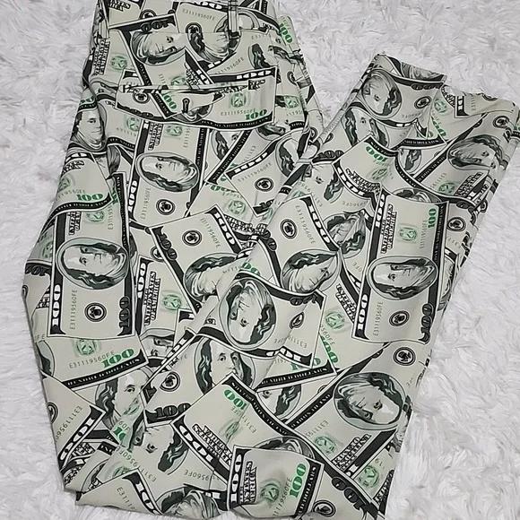 OPPO SUITS SET Stylish Money Print Blazer/ Pant  Green and Black - Picture 8 of 15